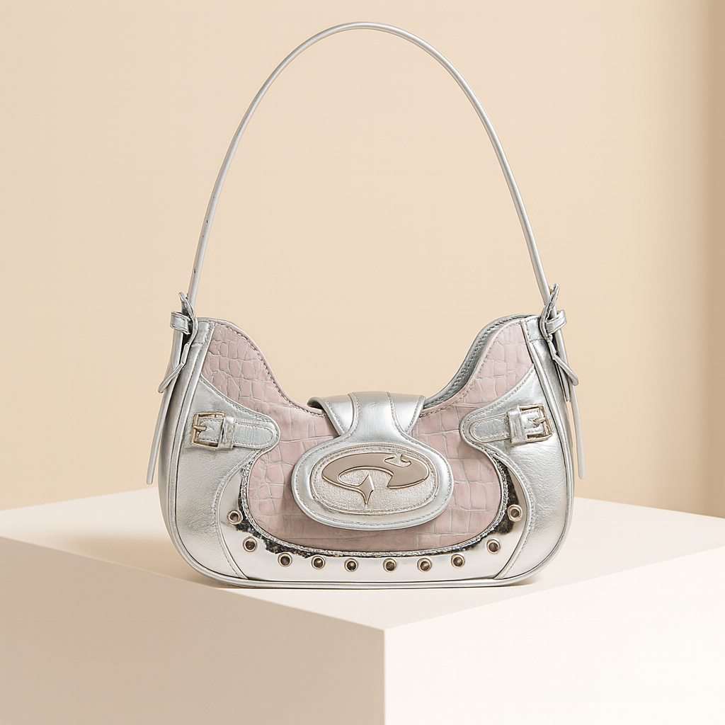 Djamila | Silver Crescent Crossbody Bag