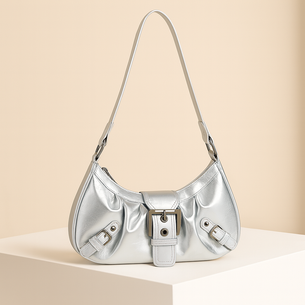 Astrid | Silver Crescent Bag