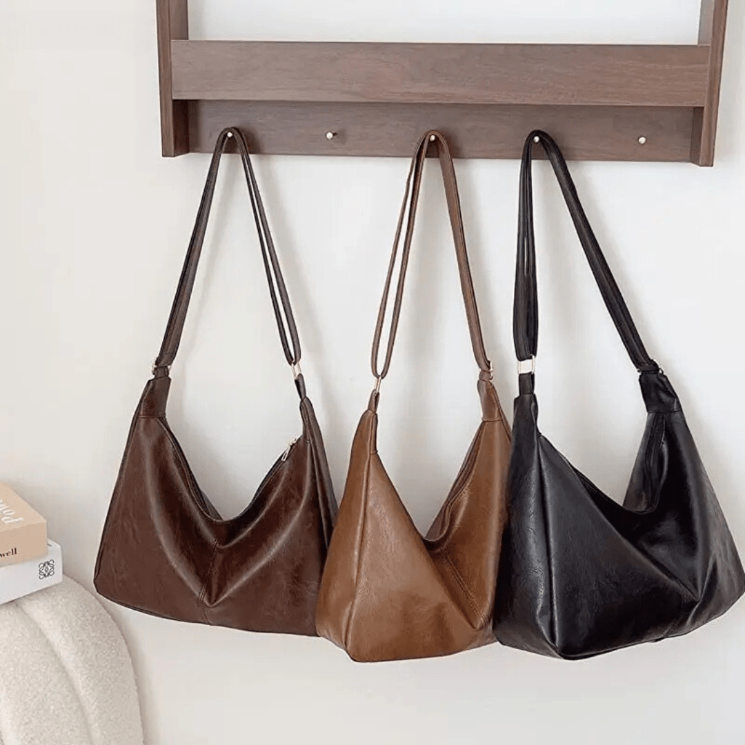 Leather crossbody shoulder bag