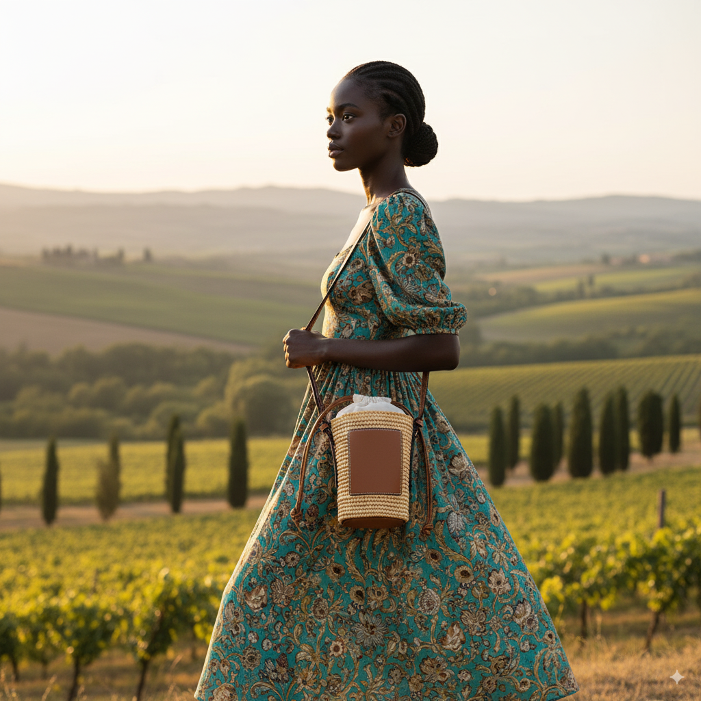 Adèle | Straw Bucket Crossbody Bag