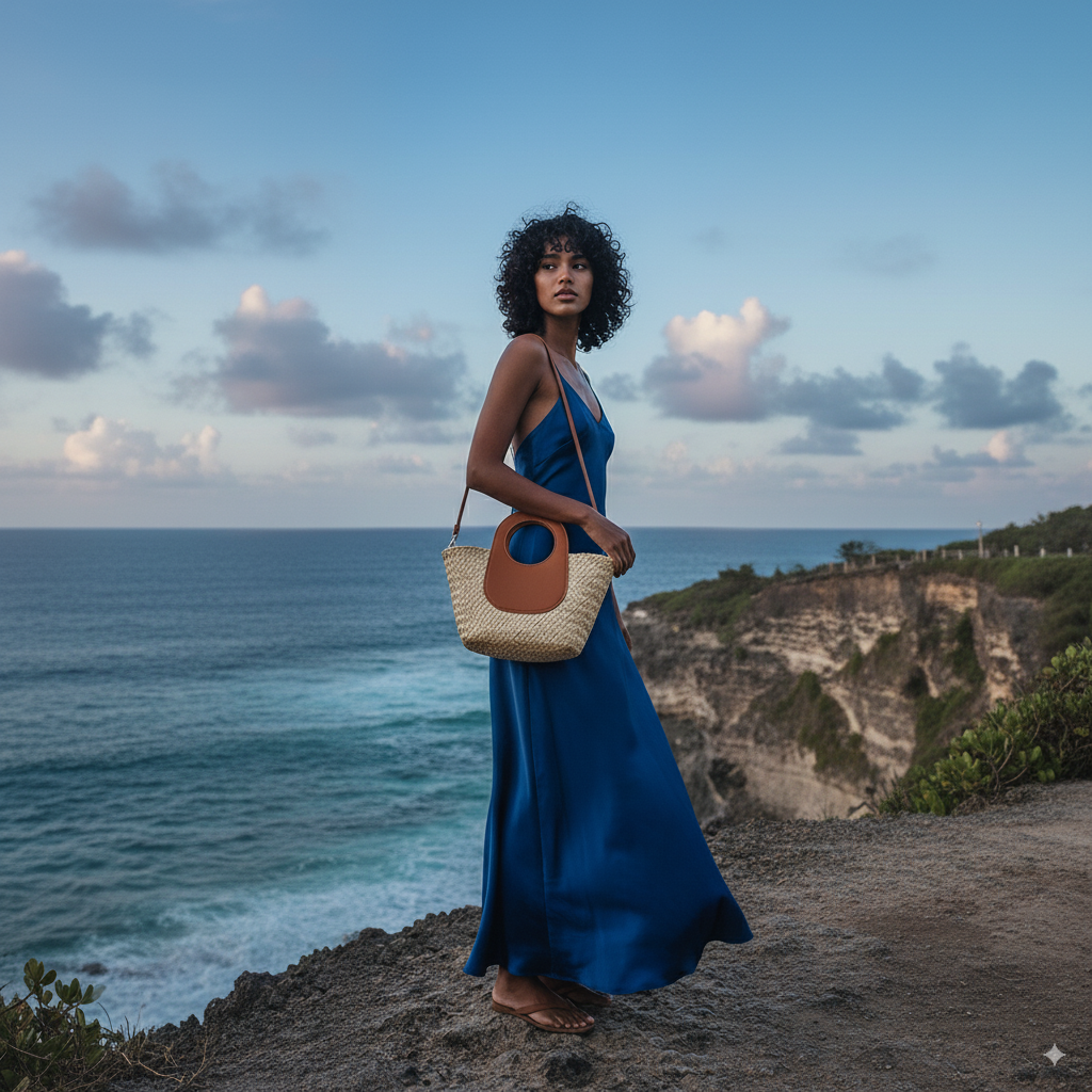 Sylvie | Brown Straw Crossbody Bag