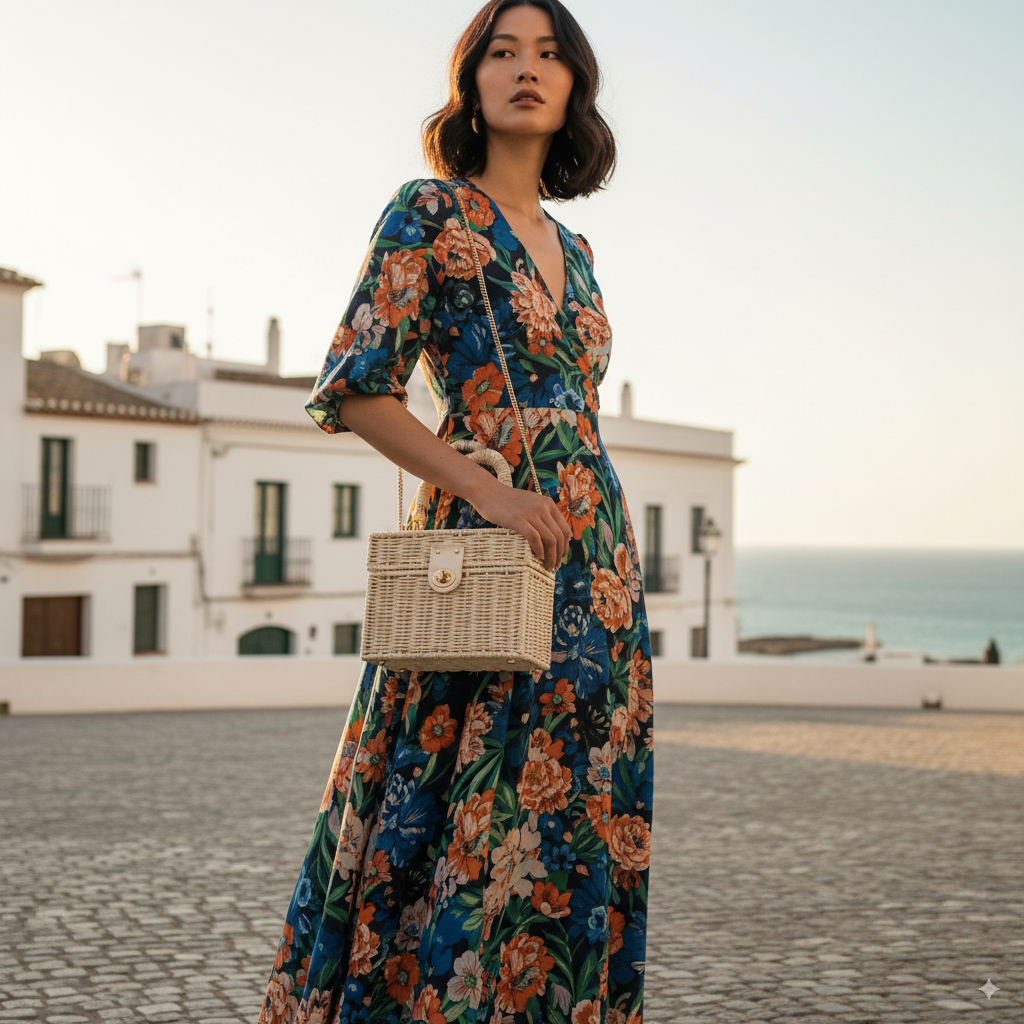 Sabrina | Vintage Straw Crossbody Bag