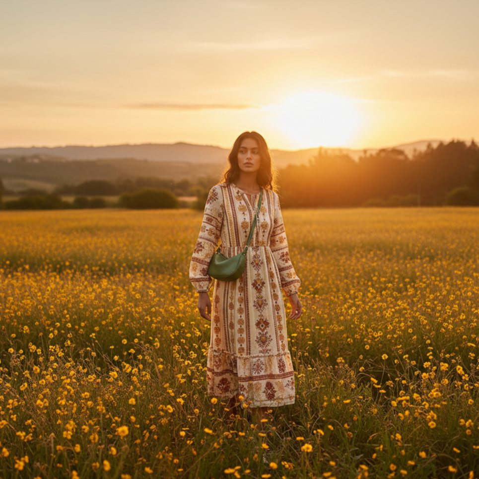 Garance | Leather Crescent Crossbody Bag