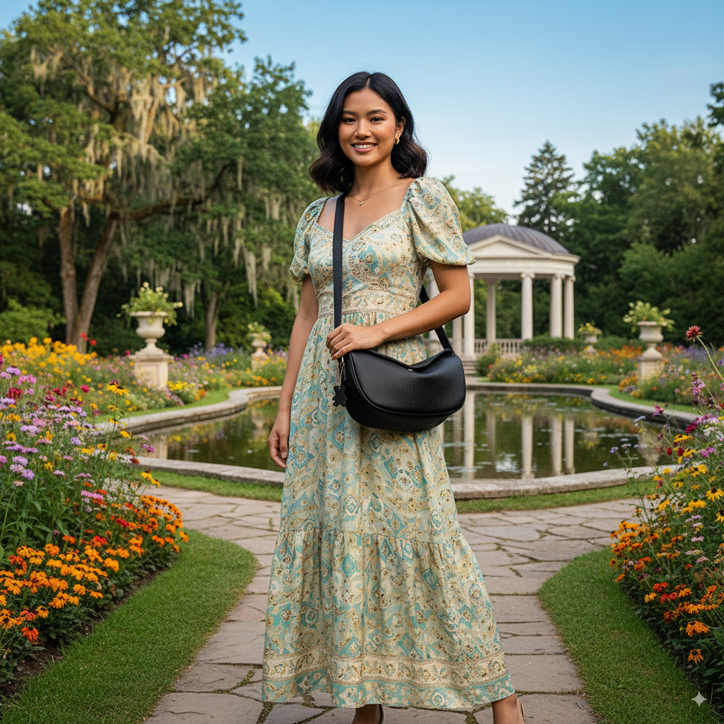 Madeleine | Crescent leather Crossbody Bag