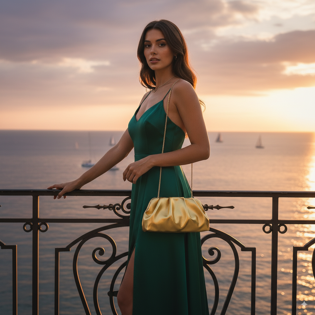 Irène | Mini Gold Crossbody Bag