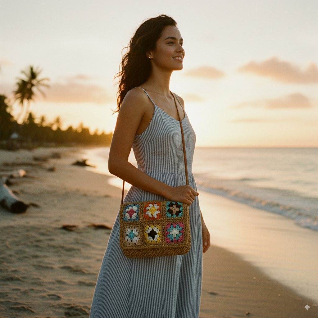 Denise | Straw Crossbody Bag