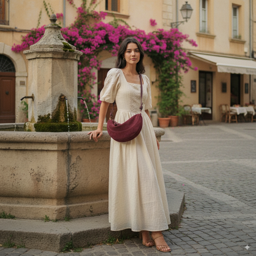 Aurélia | Burgundy Velvet Crossbody Bag