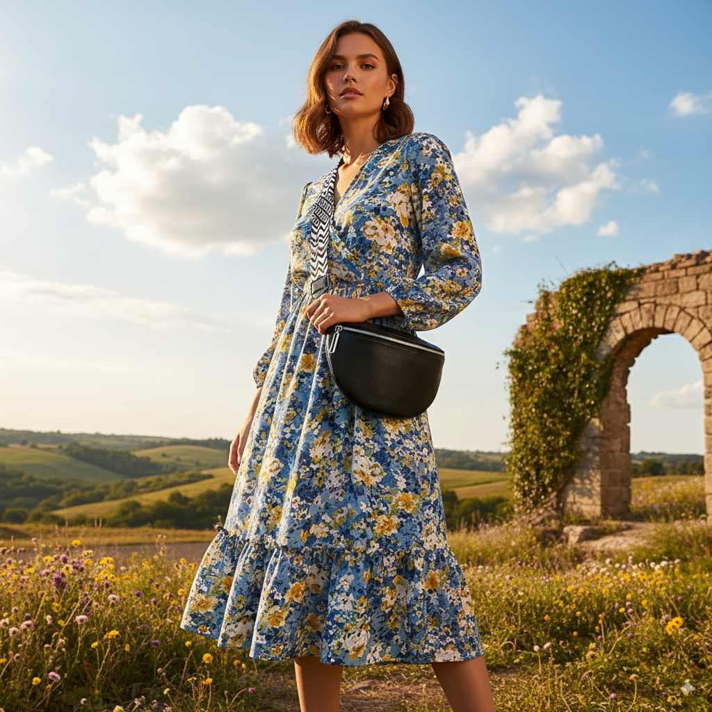 Josette | Black Leather Crossbody Bag