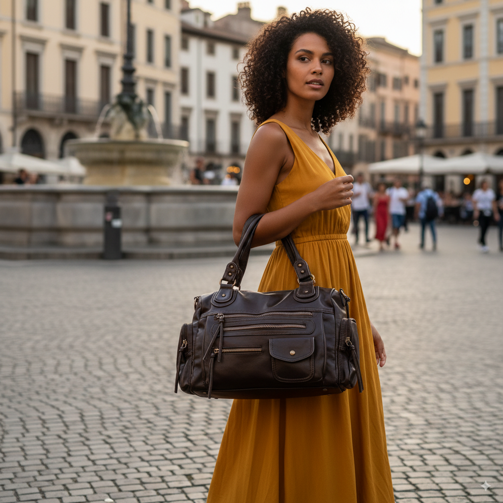 Eugénie | Vintage Brown Crossbody Bag