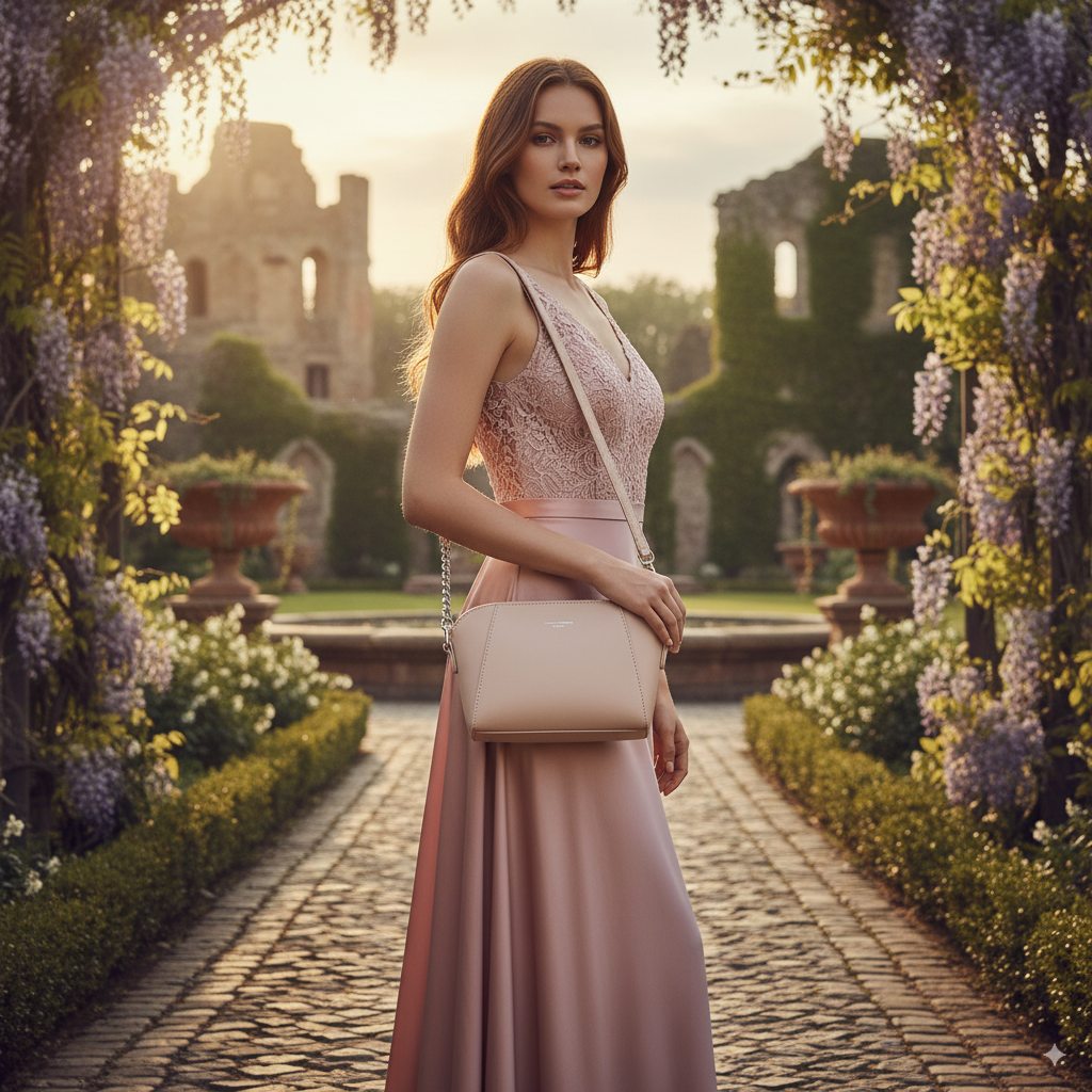 Nora | Pink Leather Crossbody Bag