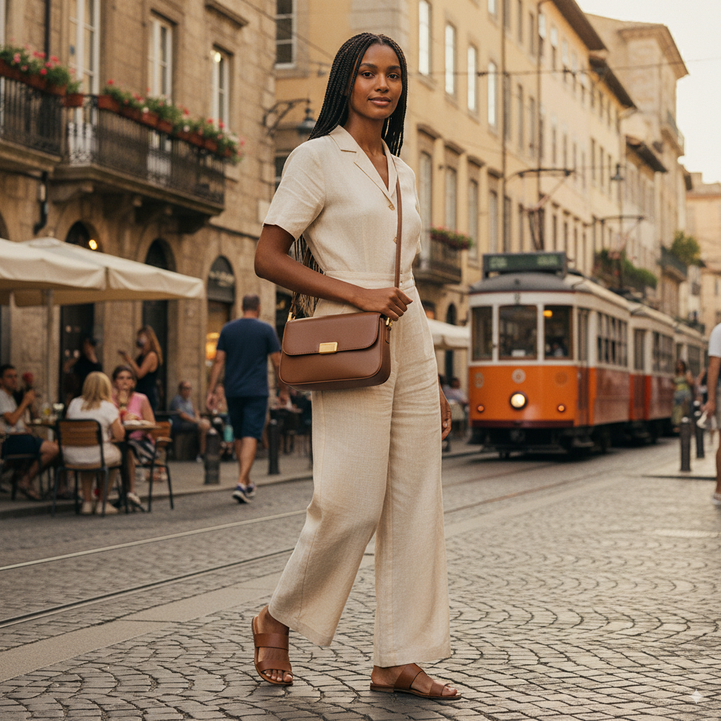 Thalia | Brown Leather Crossbody Bag