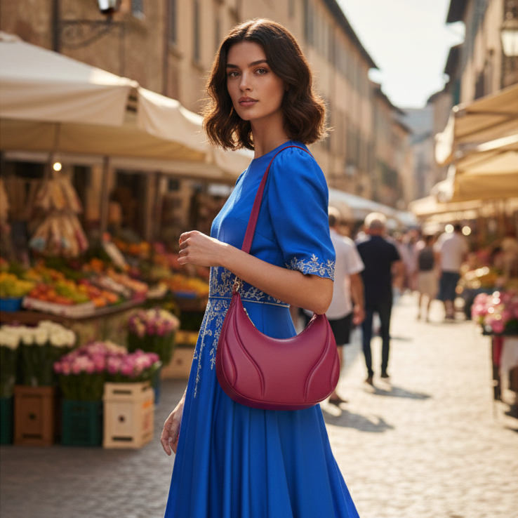 Rosa | Mini Pink Crescent Bag