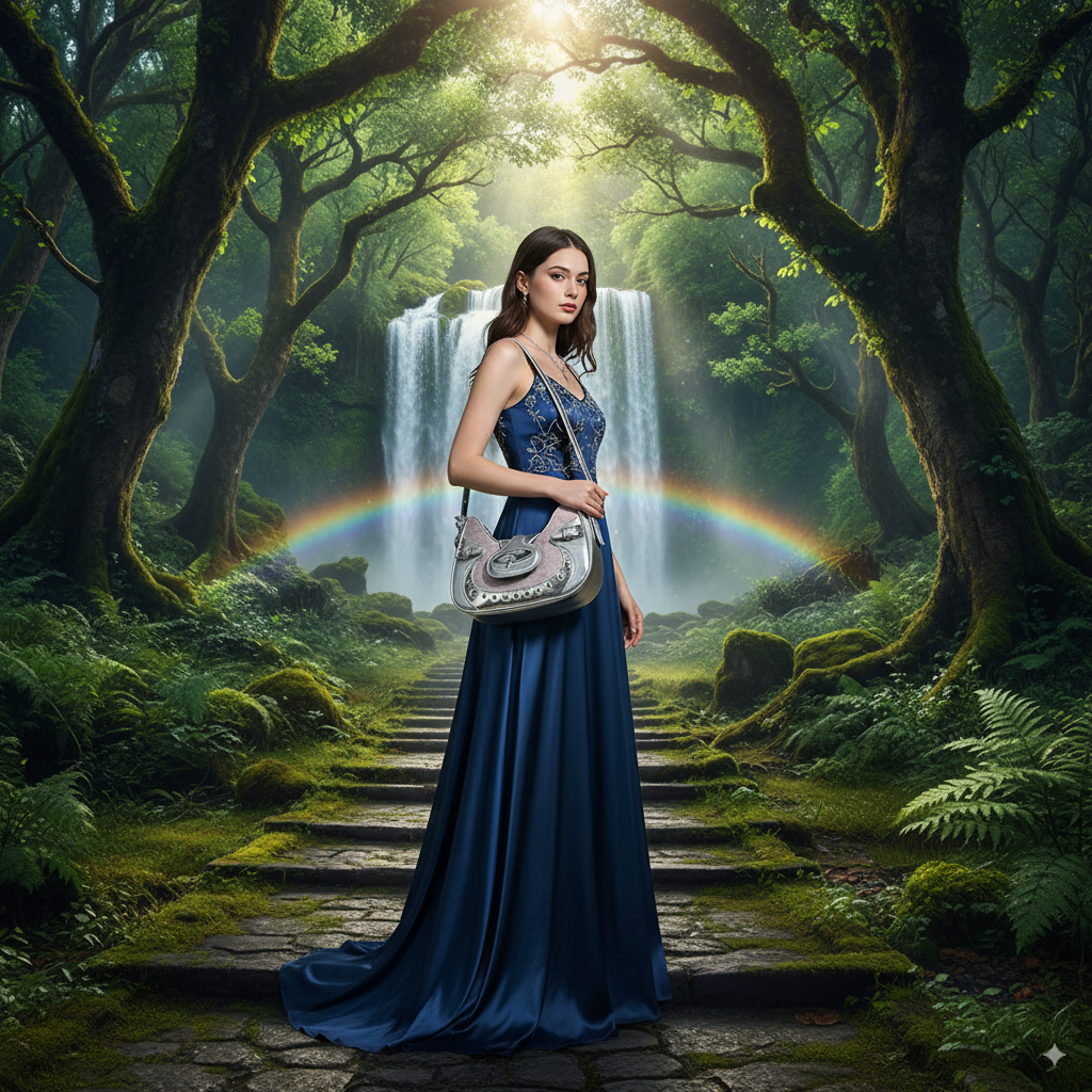 Djamila | Silver Crescent Crossbody Bag