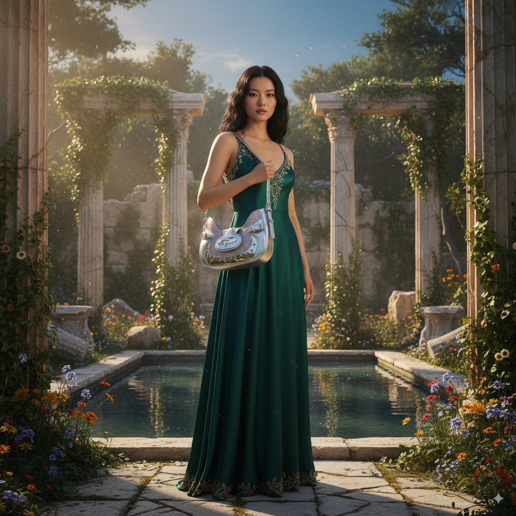 Djamila | Silver Crescent Crossbody Bag