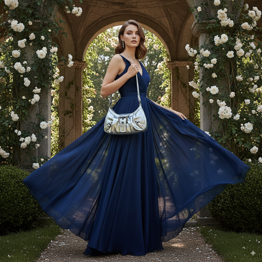 Astrid | Silver Crescent Bag