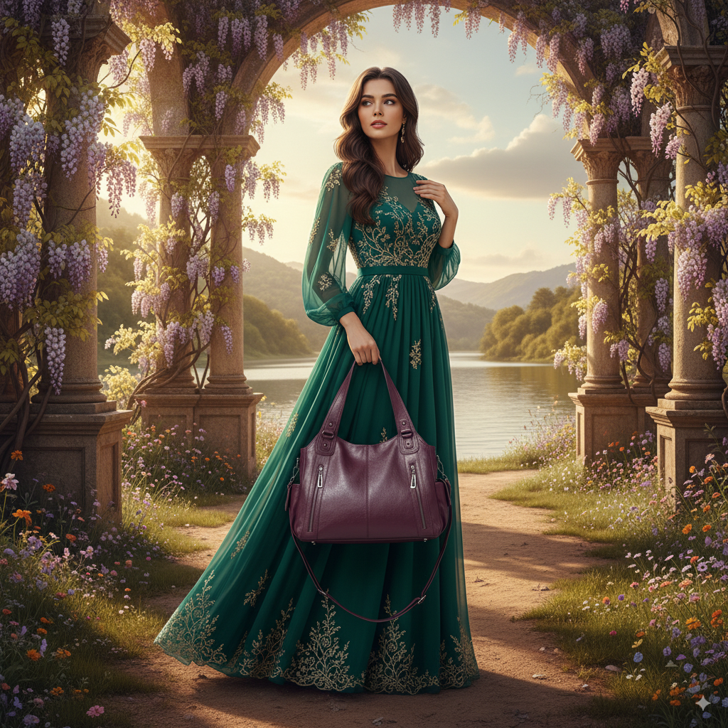 Émeline | Burgundy Leather Crossbody Bag