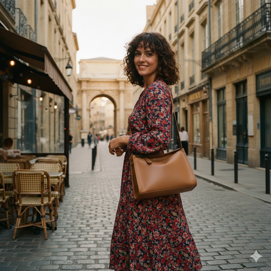 Hélène | Tan leather crossbody bag