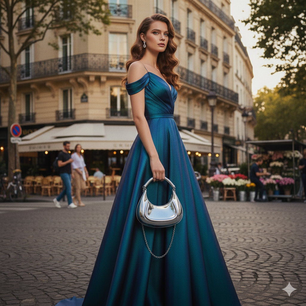 Fatima | Silver Crescent Crossbody Bag