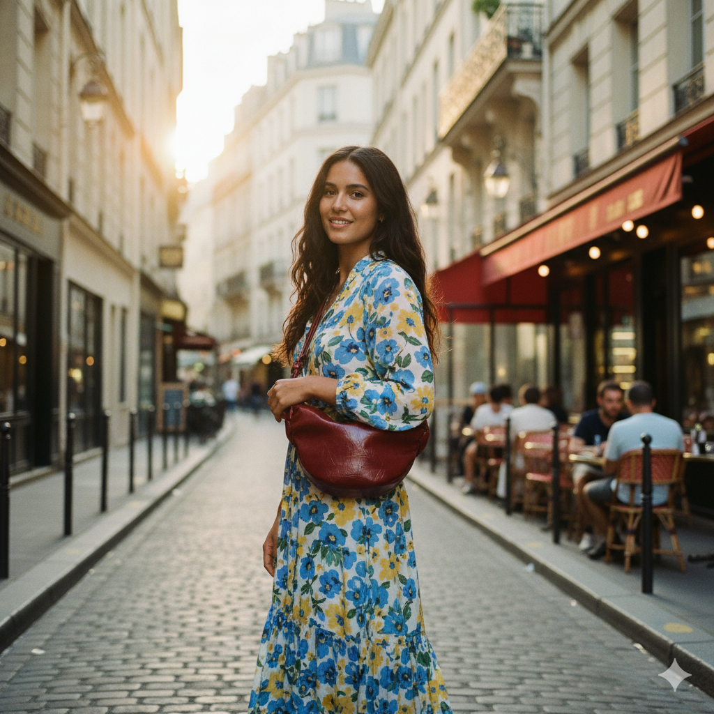 Oriane | Red Crescent Crossbody Bag