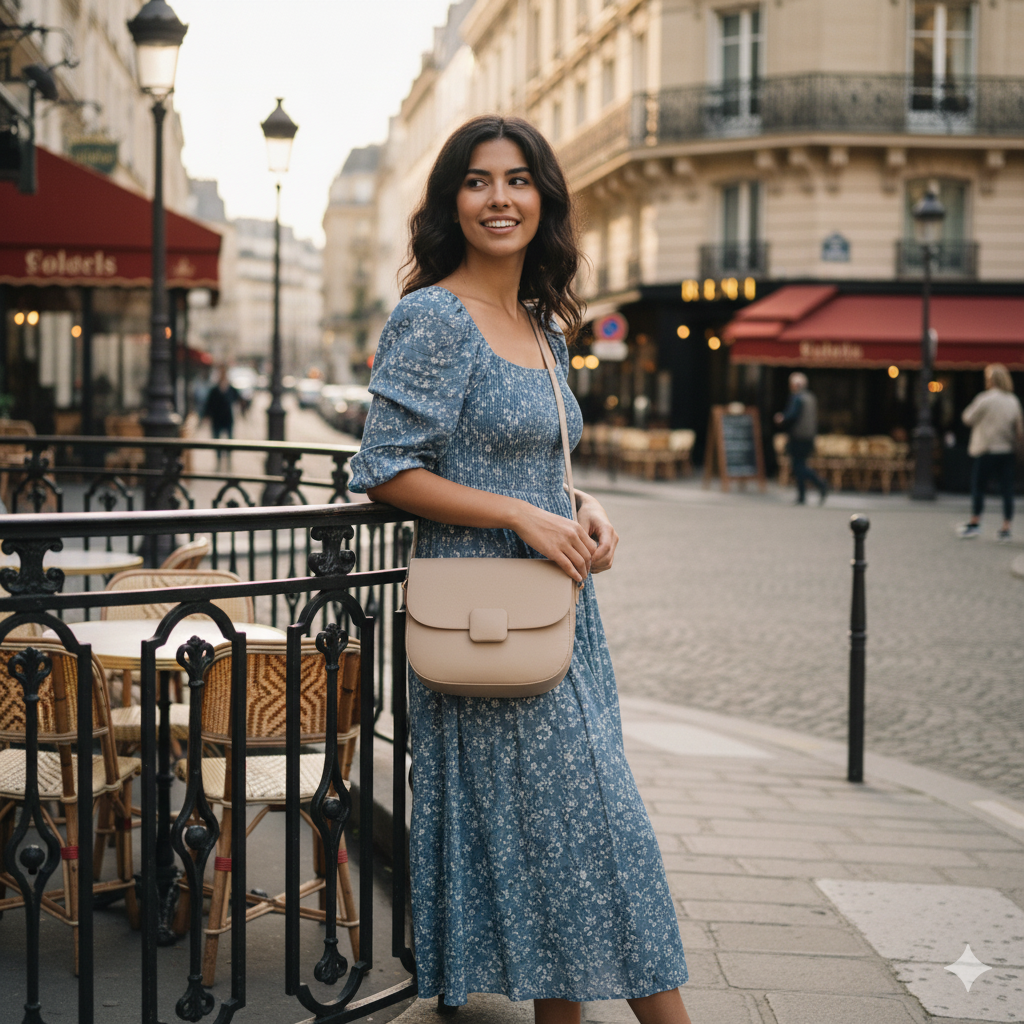 Nour | Beige Leather Crossbody Bag