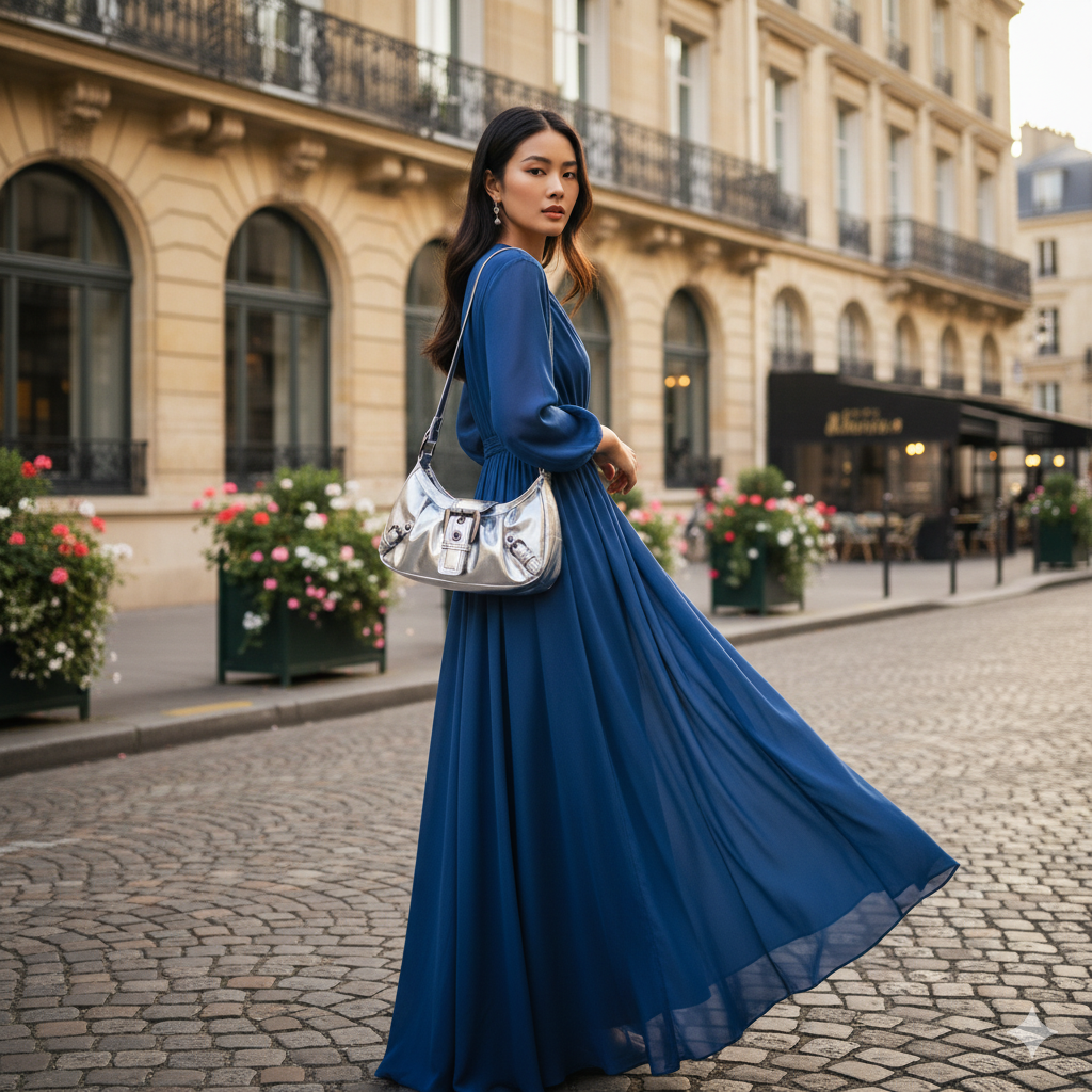 Astrid | Silver Crescent Bag