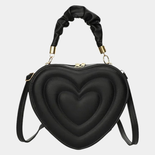 Heart-shaped Leather Crossbody Bag
