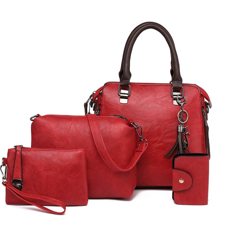 Set of 4 leather shoulder bags