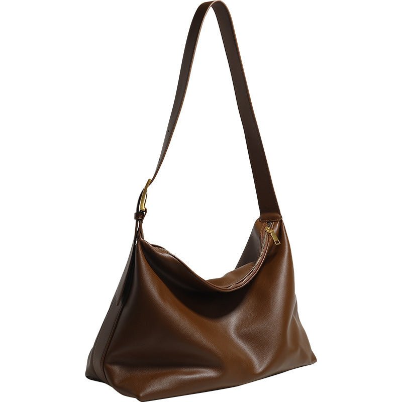 Brown Crescent Crossbody Bag