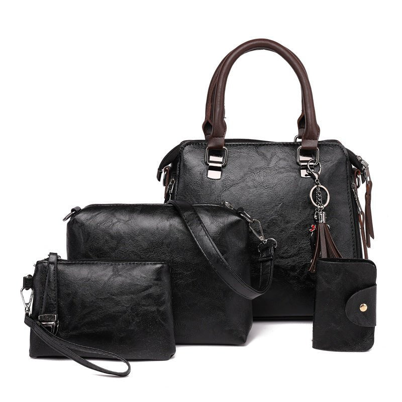 Set of 4 leather shoulder bags