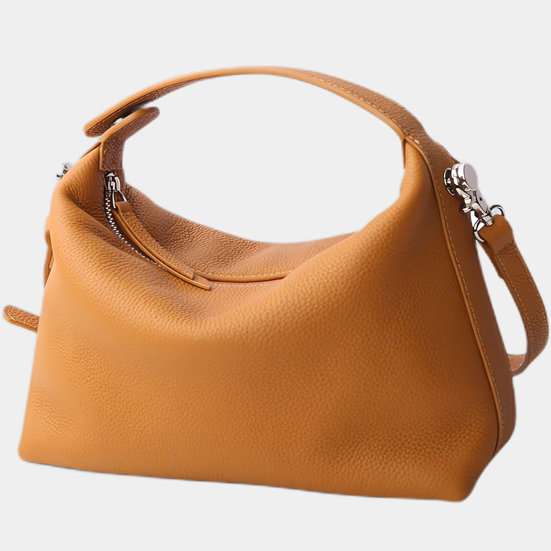 Orange Mini Leather Crossbody Bag