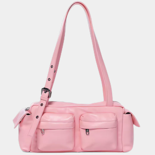 Pink Multi-pocket Korean Shoulder Bag