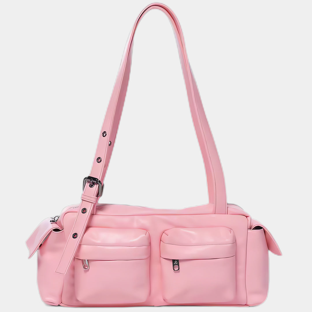 Pink Multi-pocket Korean Shoulder Bag