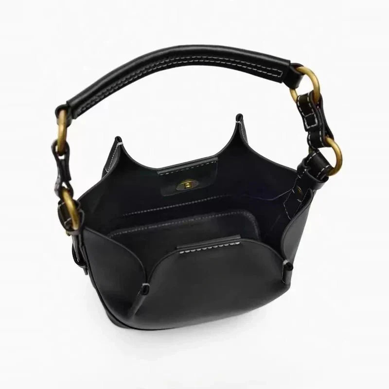 Dominique | Leather Bucket Crossbody Bag