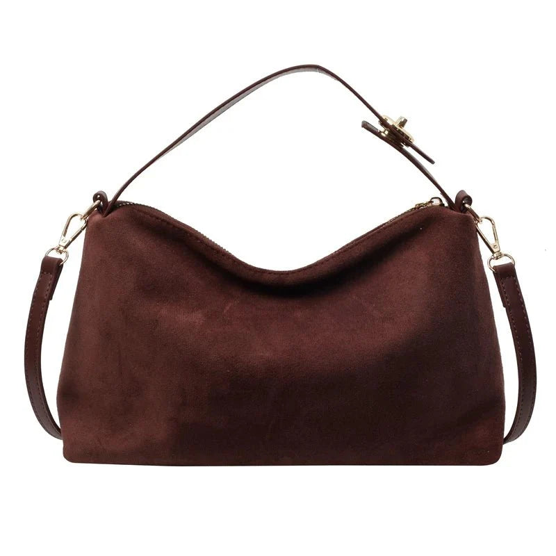 Suede shoulder bag