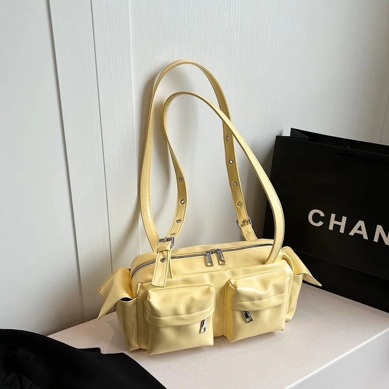 Amandine | Pink Multi-pocket Korean Shoulder Bag