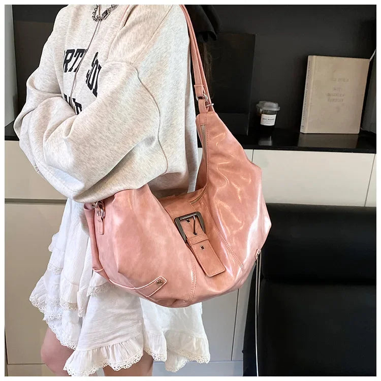 Léa | Pink Retro Crossbody Tote Bag