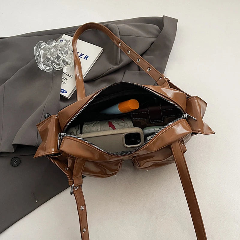 Amandine | Pink Multi-pocket Korean Shoulder Bag