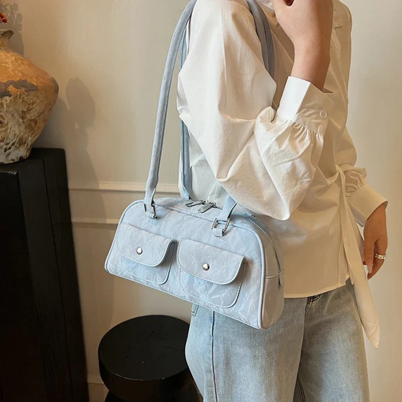 Fabienne | Pink Leather Korean Shoulder Bag