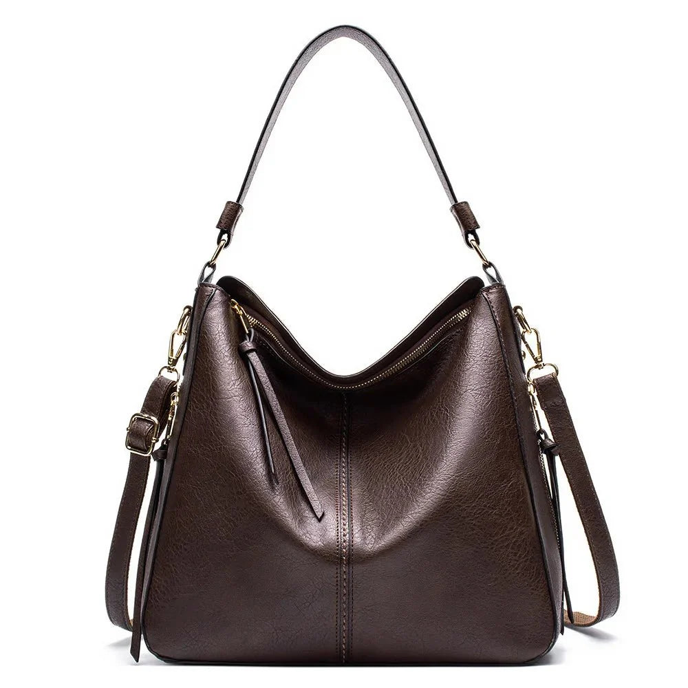 Najat | Brown Leather Crossbody Bag