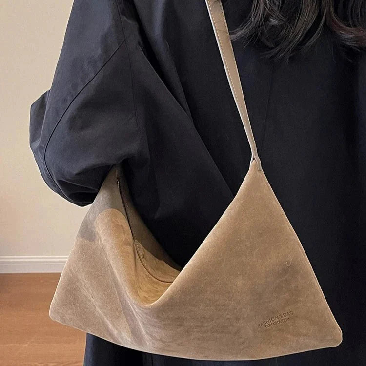 Suede shoulder bag