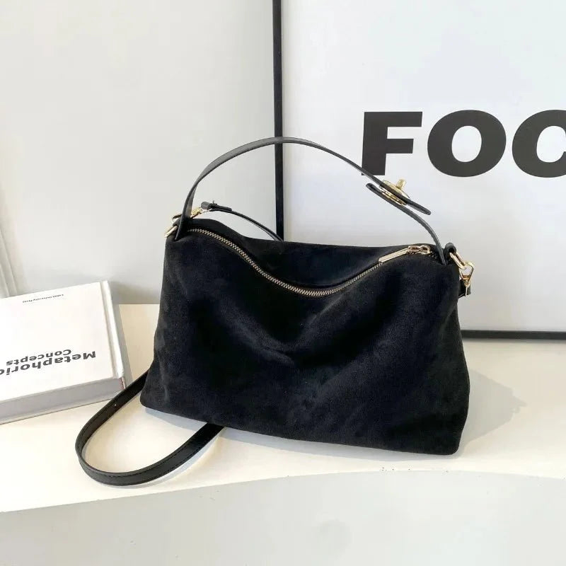 Suede shoulder bag