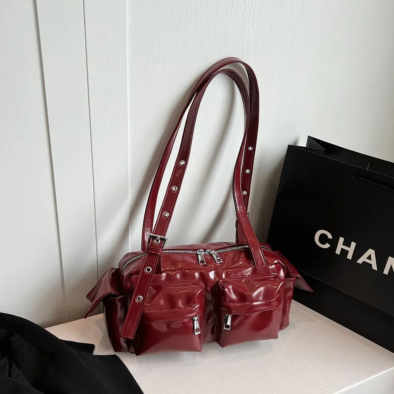 Amandine | Pink Multi-pocket Korean Shoulder Bag