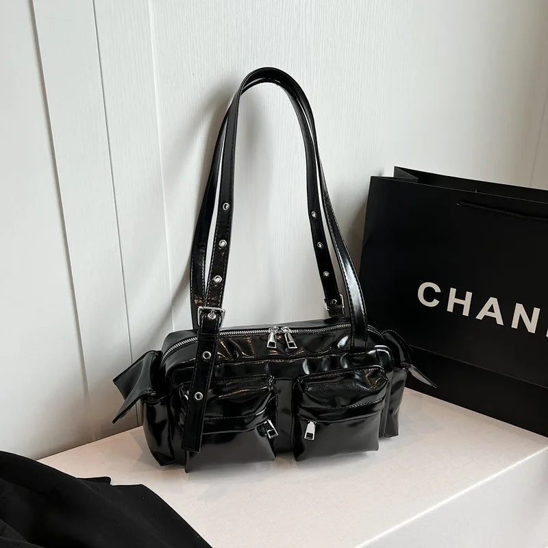 Amandine | Pink Multi-pocket Korean Shoulder Bag