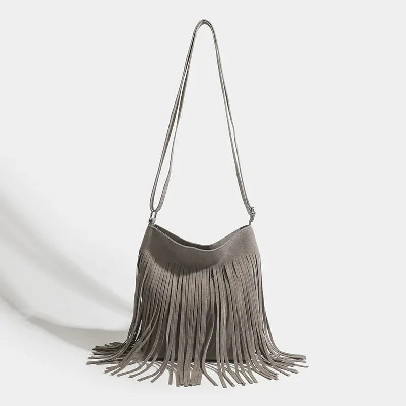 Brown Suede Crossbody Bag