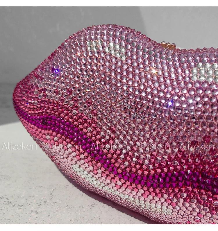 Maïté | Lips Crystal Evening Handbag