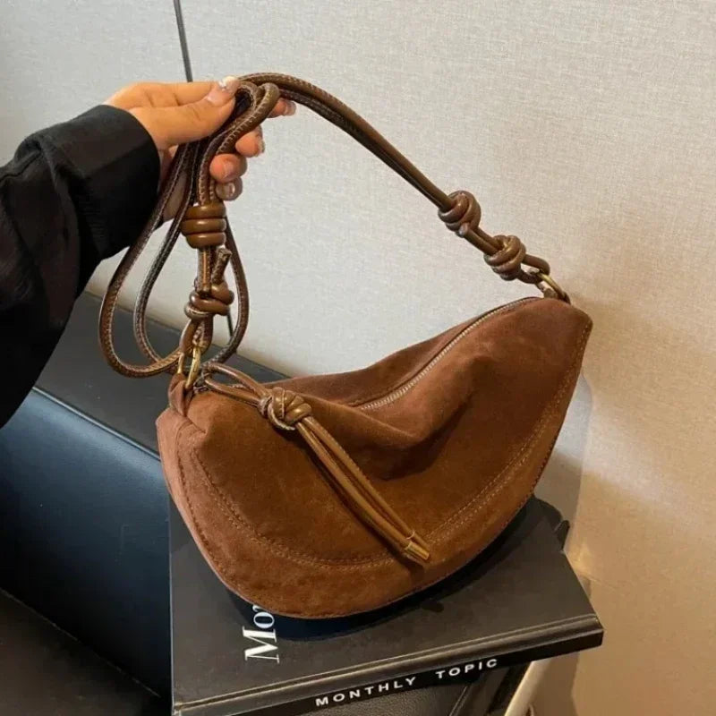 Burgundy Velvet Crossbody Bag