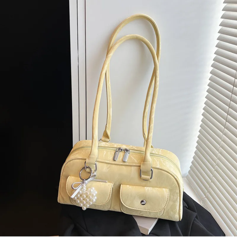 Fabienne | Pink Leather Korean Shoulder Bag