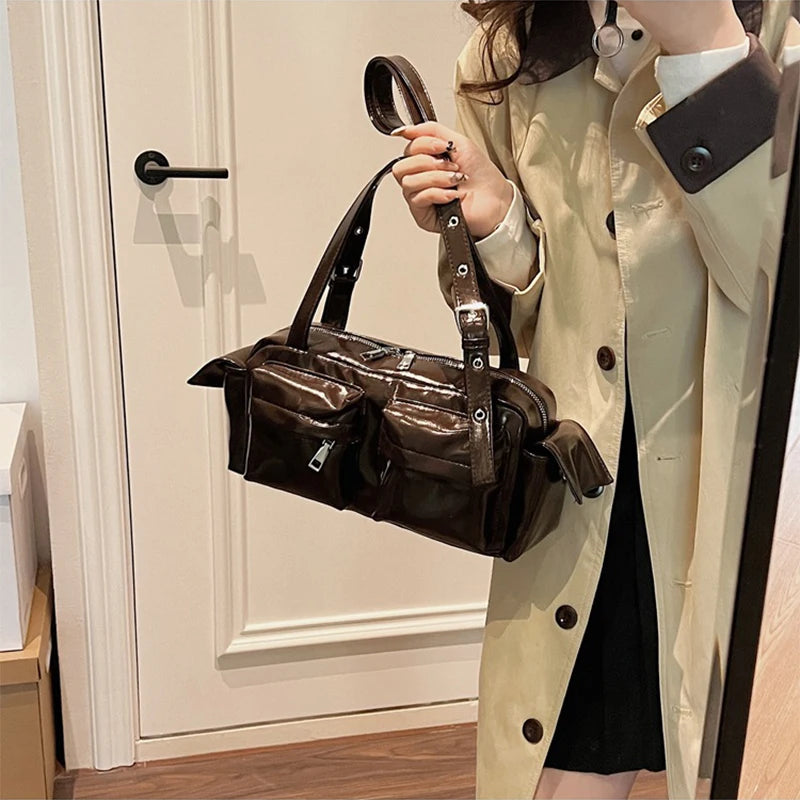 Amandine | Pink Multi-pocket Korean Shoulder Bag