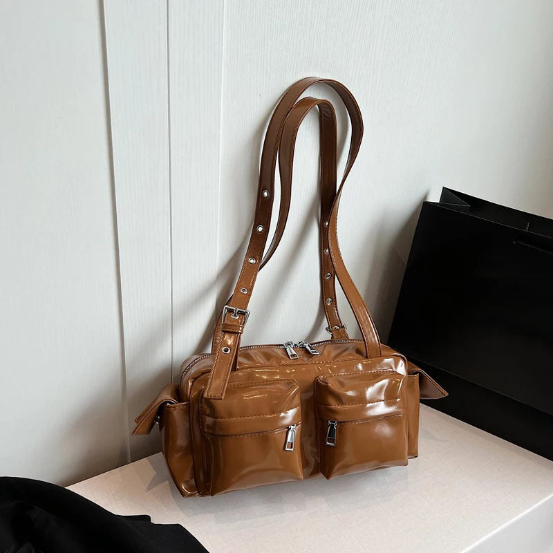 Amandine | Pink Multi-pocket Korean Shoulder Bag