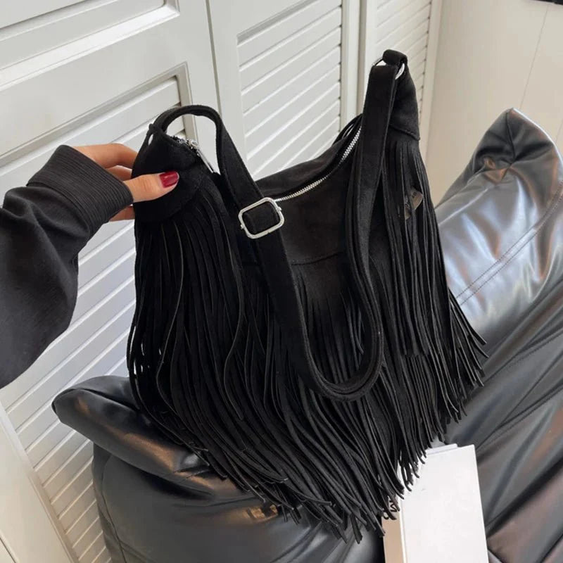 Brown Suede Crossbody Bag
